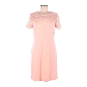 Karl Lagerfeld Paris Pink Floral Embroidered Crochet Shift Dress Size 6